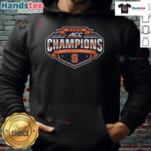 2025 ACC Men's Lacrosse Conference Tournament Champions hoodie featuring Syracuse Orange logo and stylish design.