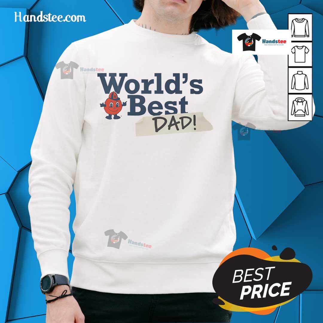 Nice Syracuse Orange World's Best Dad sweatshirt featuring vibrant colors and comfortable design for proud dads.