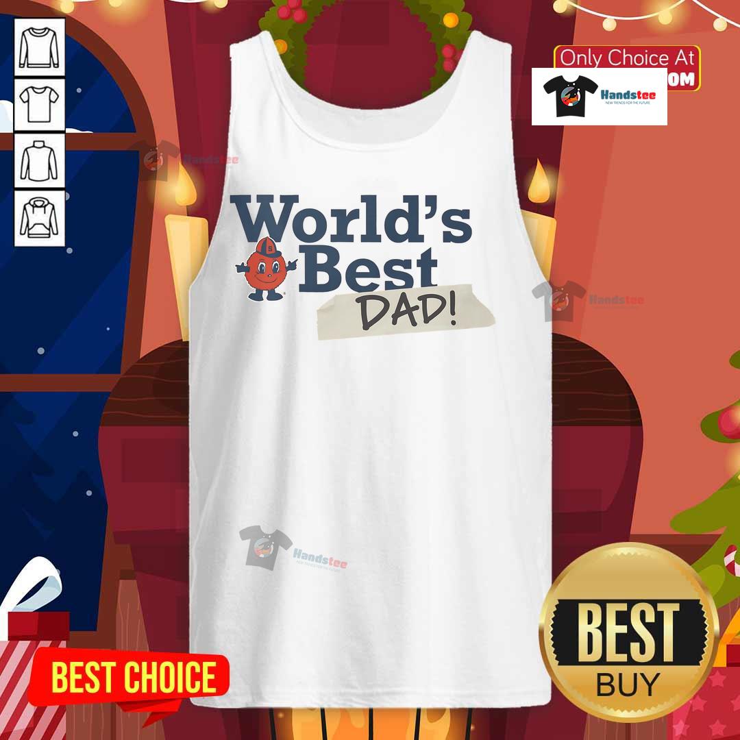 Nice Syracuse Orange World's Best Dad tank top in vibrant colors, perfect for Father's Day or sports fans.