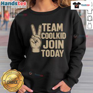 Cool kid wearing a Nice Team sweatshirt, promoting the Join Today message in a stylish urban setting.