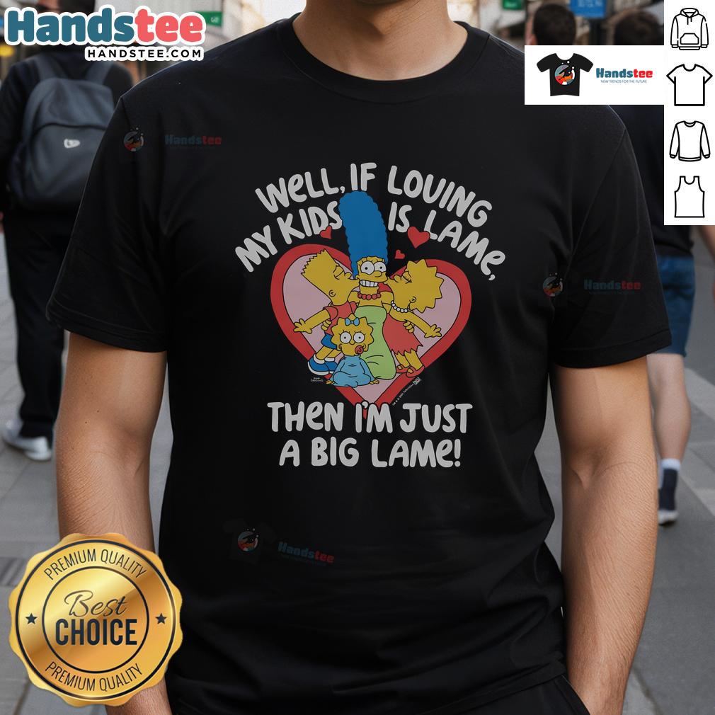 Funny Marge Simpson 'I'm Just A Big Lame Heart' T-Shirt design featuring vibrant colors and playful graphics.