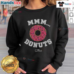 Nice The Simpsons Mmm Donuts sweatshirt featuring colorful graphics of Homer Simpson and his love for donuts.