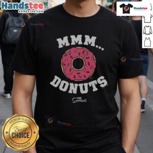 Nice The Simpsons Mmm Donuts T-Shirt featuring Homer Simpson enjoying a delicious donut, perfect for fans of the show.