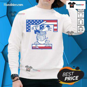 Patriotic home cap soft sweatshirt featuring Nice Toledo Mud Hens logo, perfect for baseball fans and casual wear.