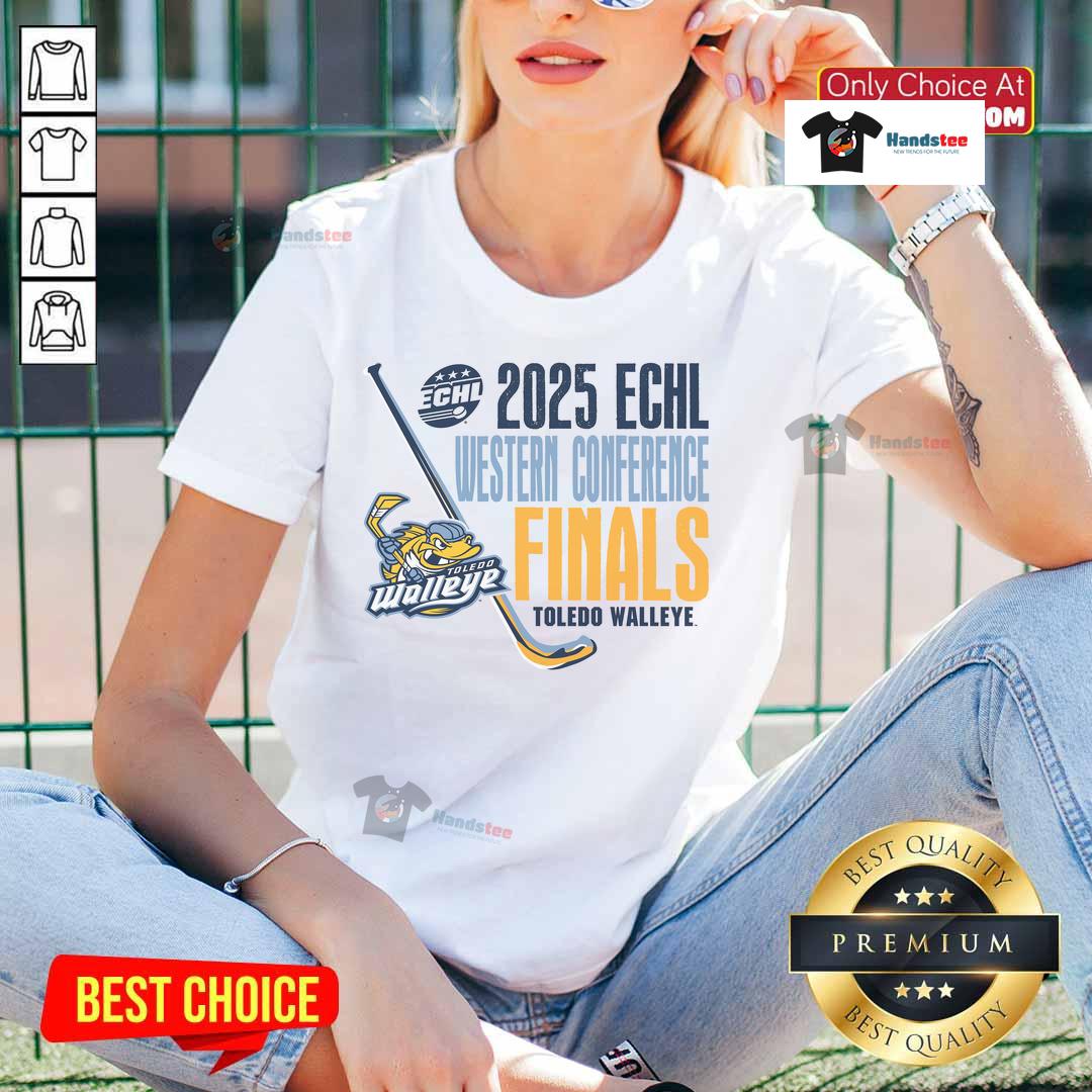 Nice Toledo Walleye Ladies Tee for Western Conference Finals featuring team logo and vibrant design.