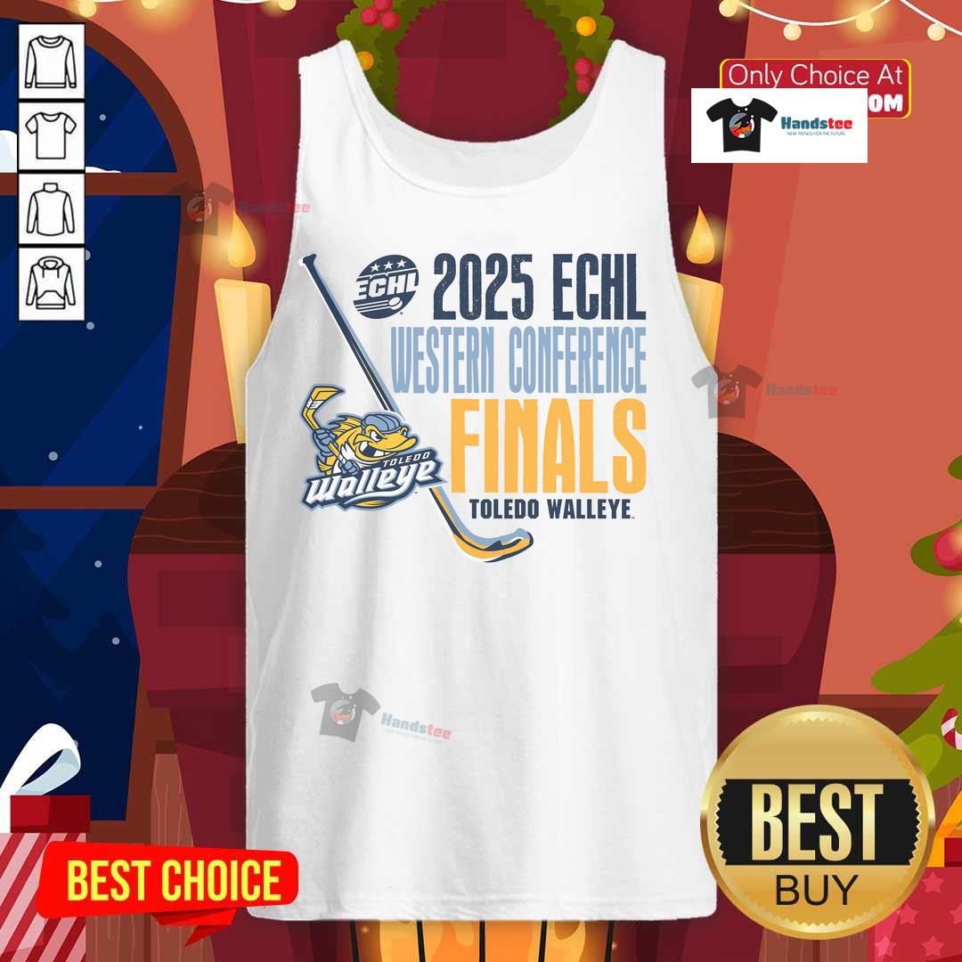 Nice Toledo Walleye Landry Western Conference Finals tank top featuring vibrant team colors and logo design.