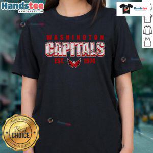 Nice Washington Capitals Est. 1974 Ladies Tee featuring team logo, perfect for fans and casual wear enthusiasts.