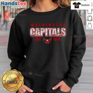 Cozy Nice Washington Capitals Est 1974 sweatshirt featuring team logo, perfect for fans and game day wear.