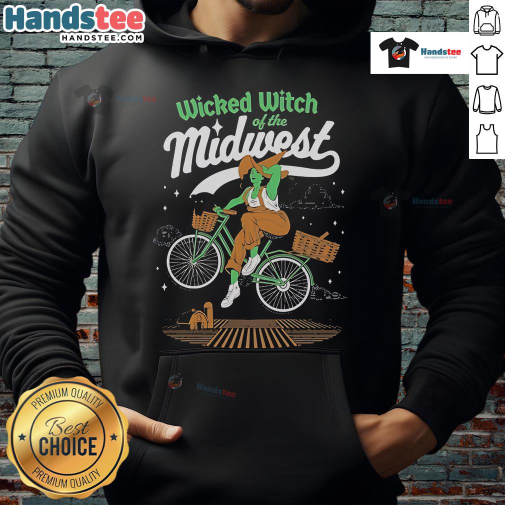 Cozy Nice Wicked Witch of the Midwest hoodie featuring a whimsical design, perfect for Halloween or everyday wear.