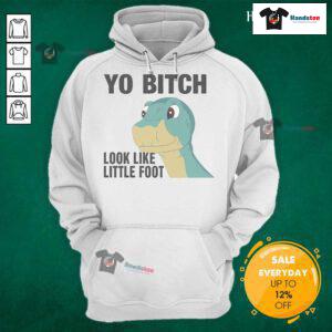 Cool Nice Yo Bitch Look Like Little Foot Hoodie in vibrant colors, perfect for casual streetwear fashion.