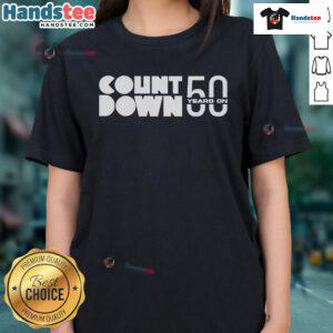 Official ABC Countdown 50 Years on Ladies Tee featuring a stylish design celebrating the milestone anniversary.
