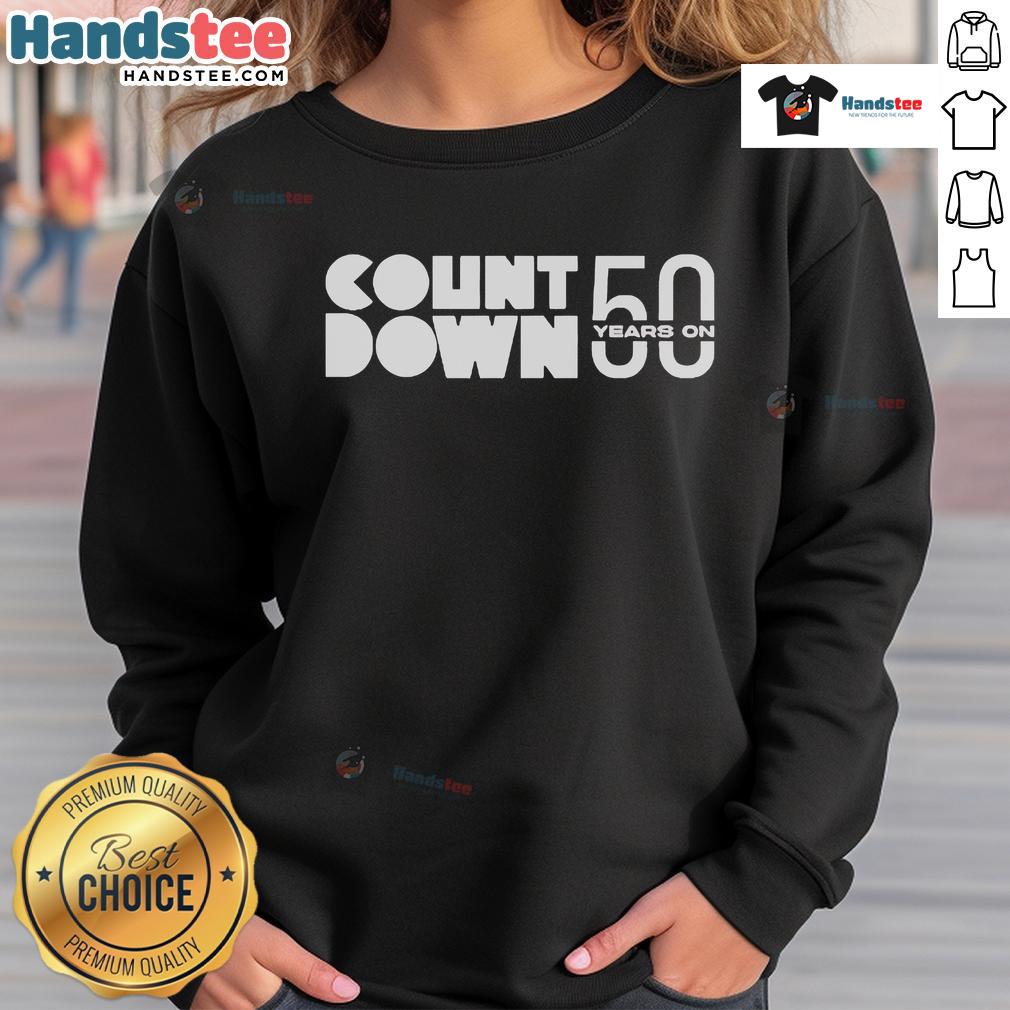 Official ABC Countdown 50 Years sweatshirt featuring a stylish design celebrating the anniversary.