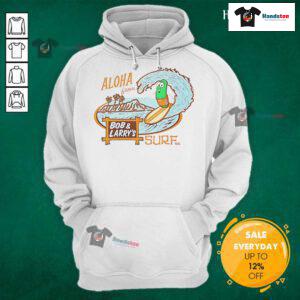 Official Aloha from Bob and Larry's Sure Hoodie featuring vibrant colors and fun design for fans of the show.