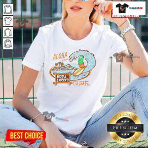 Official Aloha From Bob and Larry's Sure Ladies Tee featuring vibrant colors and fun design for casual wear.