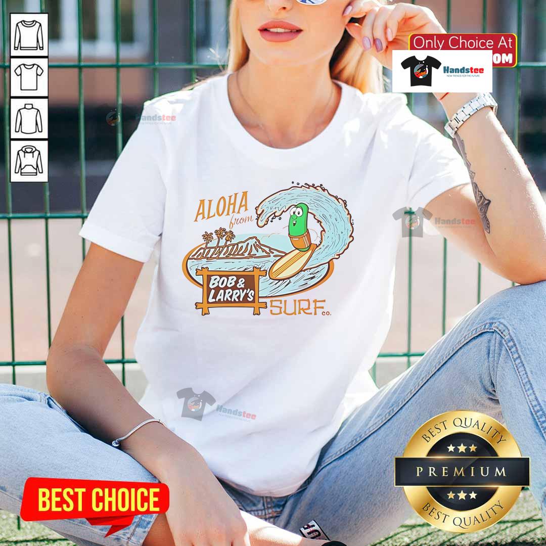 Official Aloha From Bob and Larry's Sure Ladies Tee featuring vibrant colors and fun design for casual wear.