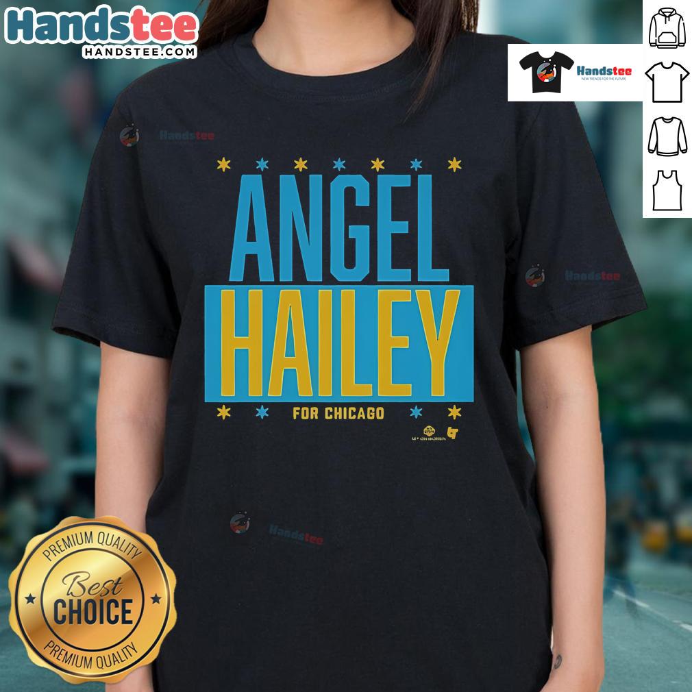 Official Angel Reese and Hailey Van Lith Chicago Ladies Tee featuring vibrant graphics and stylish design for fans.