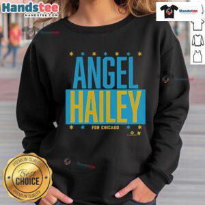 Official Angel Reese and Hailey Van Lith Chicago sweatshirt featuring team colors and player graphics.