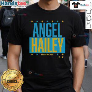 Official Angel Reese and Hailey Van Lith Chicago T-Shirt featuring vibrant graphics and athlete signatures.