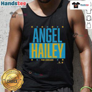Official Angel Reese and Hailey Van Lith for Chicago tank top featuring vibrant design and athlete signatures.
