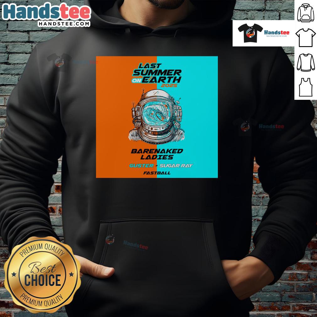 Alt Text: Barenaked Ladies Last Summer on Earth Tour 2025 hoodie featuring vibrant design and iconic band logo.