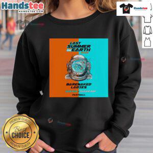 Official Barenaked Ladies Last Summer On Earth Tour 2025 sweatshirt featuring vibrant design and tour details.