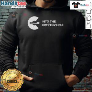 Alt Text: Official Benjamin Cowen Into The Cryptoverse Hoodie featuring a stylish design for crypto enthusiasts.
