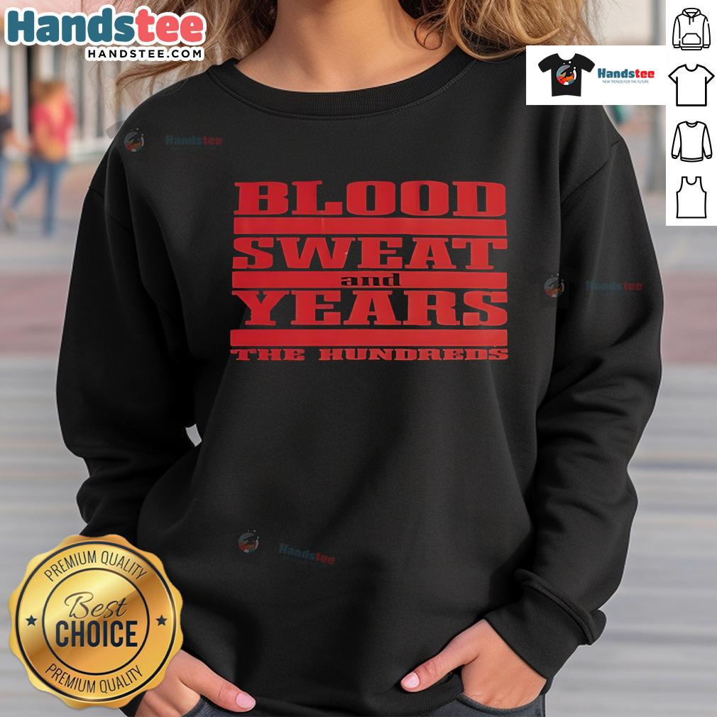 Official Blood Sweat and Year The Hundreds Vatos Sweatshirt featuring a stylish design and comfortable fit.