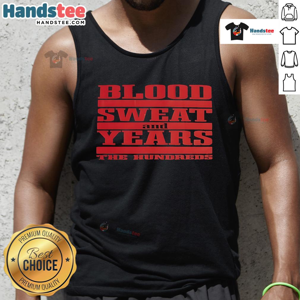 Official Blood Sweat and Year The Hundreds Vatos Tank Top featuring bold graphics and a stylish design for casual wear.