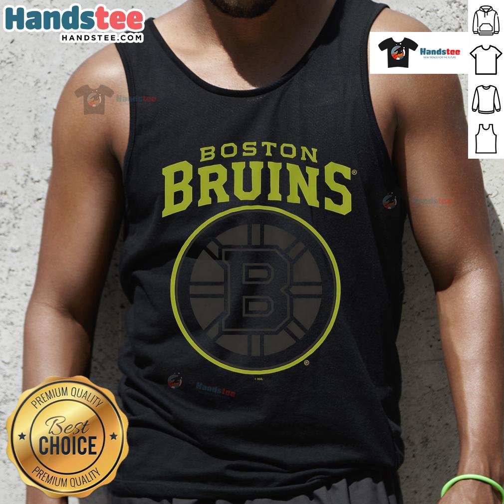 Official Boston Bruins highlight reel tank top featuring team logo and vibrant graphics, perfect for fans and summer wear.