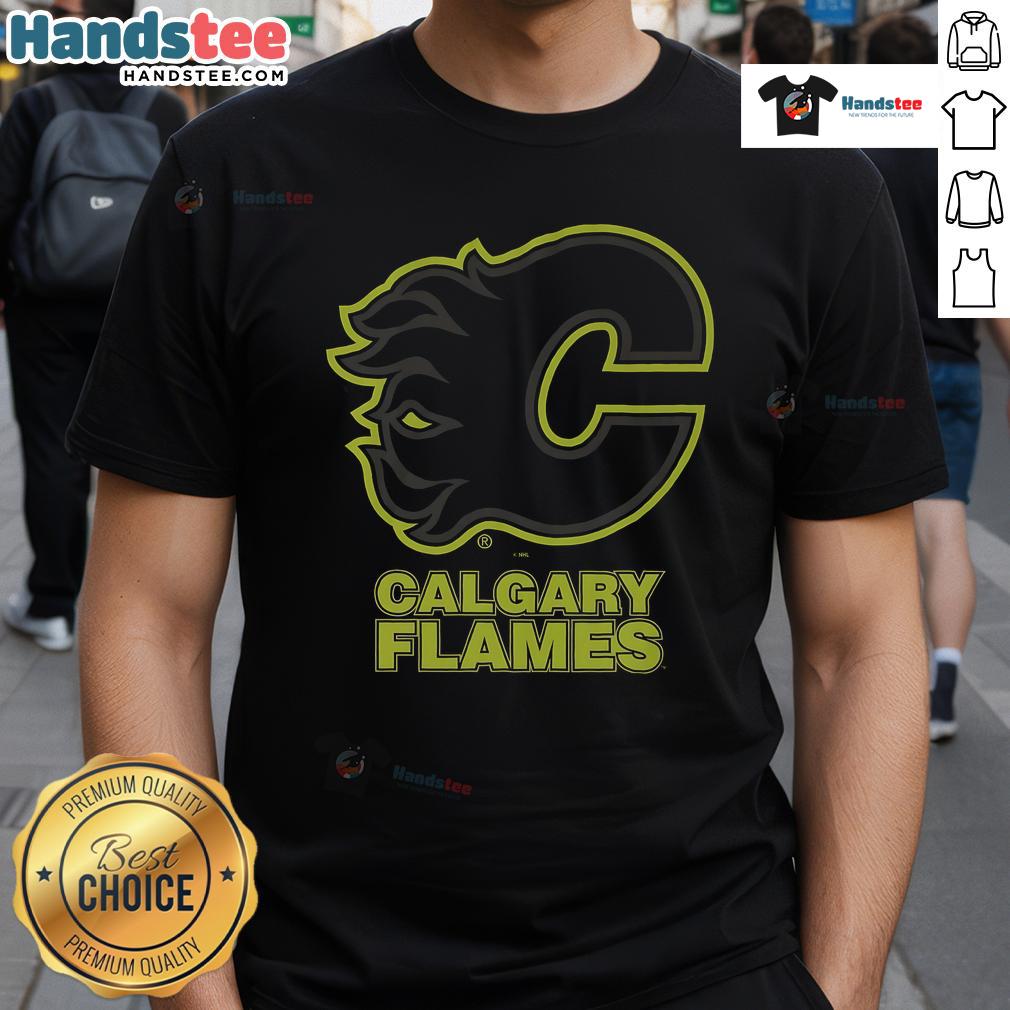 Official Calgary Flames Highlight Reel T-Shirt featuring team logo and vibrant graphics for loyal fans.
