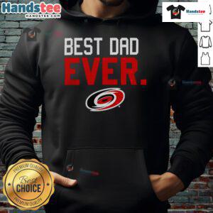 Official Carolina Hurricanes Best Dad Ever Hoodie featuring team colors and logo, perfect gift for hockey-loving dads.
