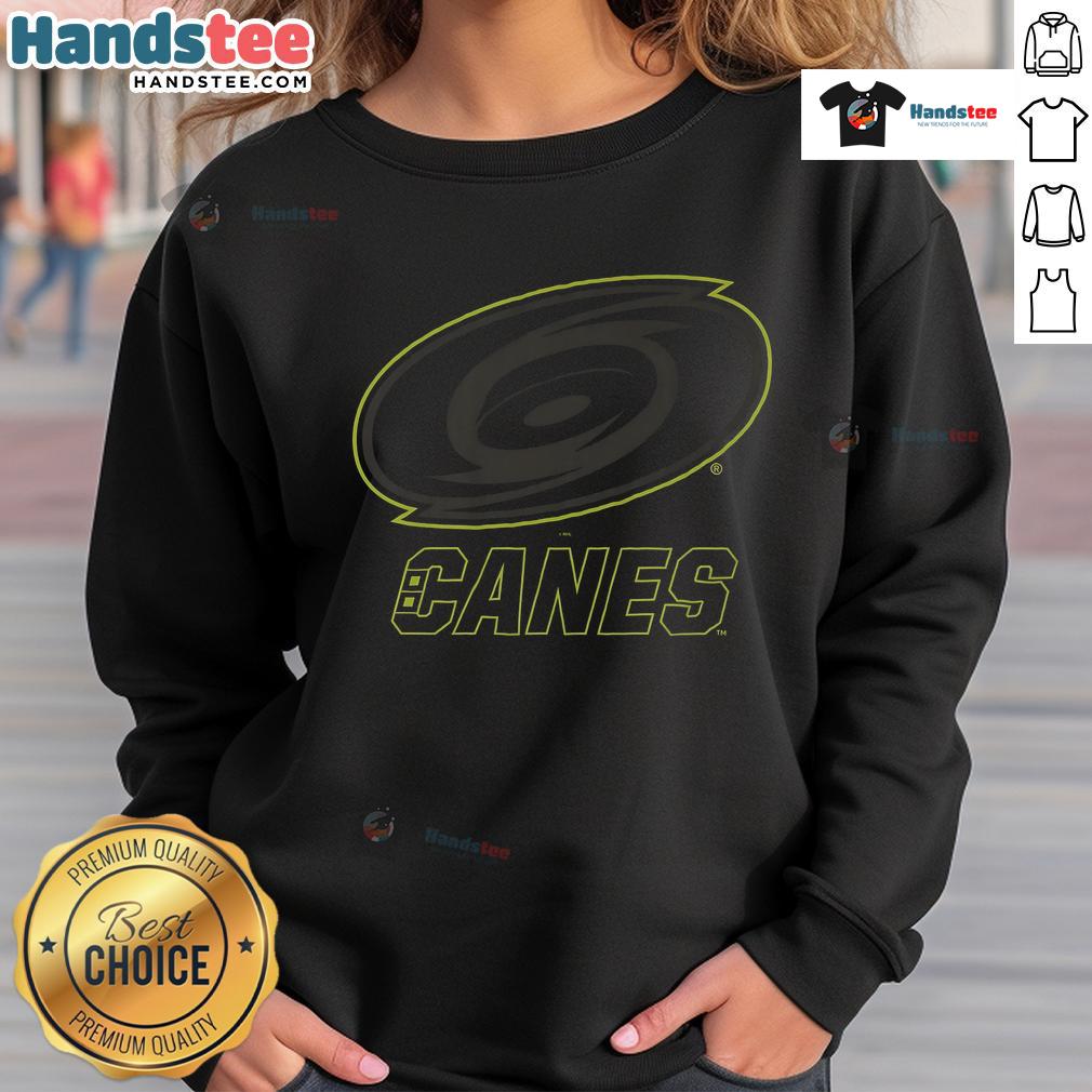 Official Carolina Hurricanes Highlight Reel Sweatshirt showcasing team logo and vibrant design for fans and athletes.