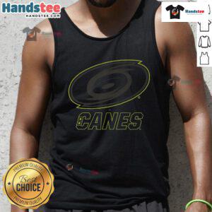 Official Carolina Hurricanes highlight reel tank top featuring team logo and vibrant colors, perfect for fans and summer wear.