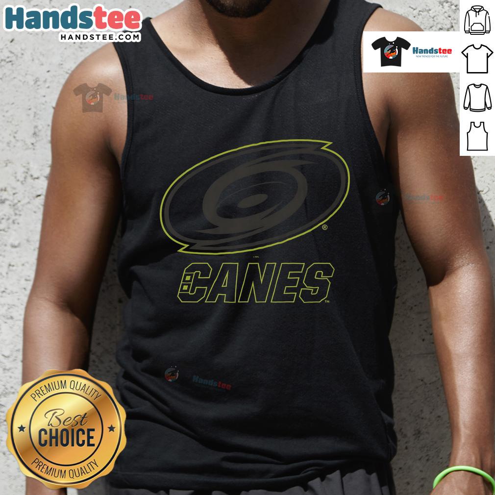 Official Carolina Hurricanes highlight reel tank top featuring team logo and vibrant colors, perfect for fans and summer wear.