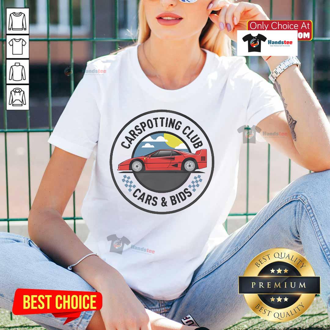Official Cars And Bids Car Spotting Club ladies tee, featuring a stylish design perfect for car enthusiasts.