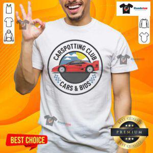 Official Cars And Bids Car Spotting Club T-Shirt featuring a stylish design for automotive enthusiasts and collectors.