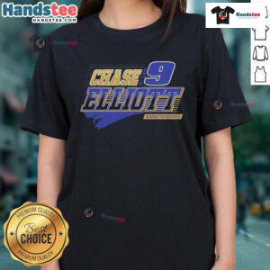 Chase Elliott Hendrick Motorsports Napa 100th Anniversary ladies tee featuring vibrant team colors and logo design.