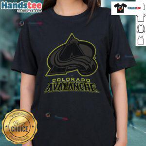 Women's Official Colorado Avalanche Highlight Reel Tee featuring team colors and logo, perfect for fans and casual wear.