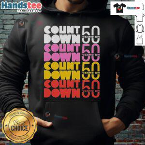 Official Countdown 50 Years On Hoodie featuring a stylish design celebrating the anniversary with vibrant colors.