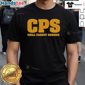 Official CPS Chill Parent Summer T-Shirt featuring a vibrant design, perfect for summer family outings and casual wear.
