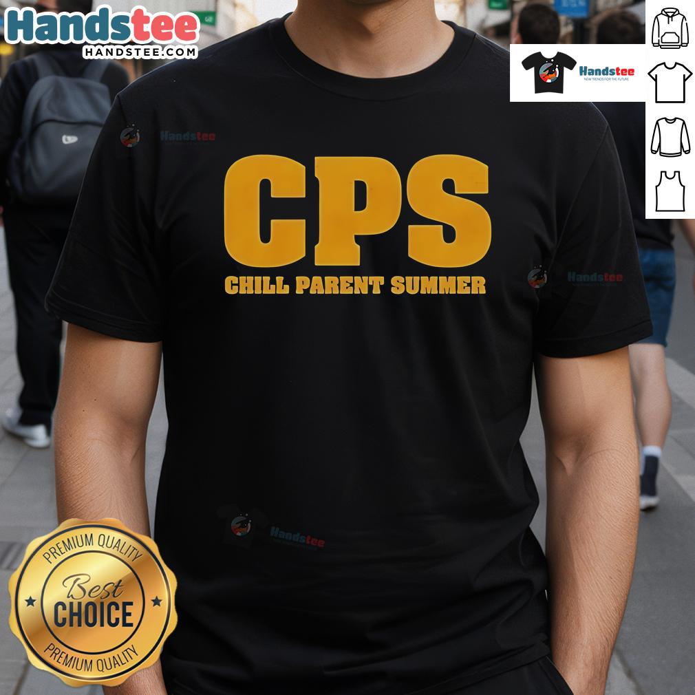 Official CPS Chill Parent Summer T-Shirt featuring a vibrant design, perfect for summer family outings and casual wear.