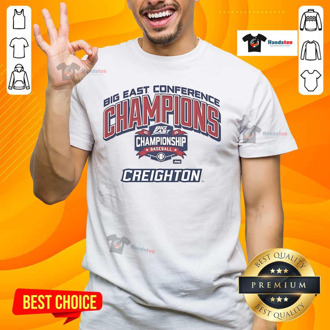 Alt Text: Official Creighton Bluejays Big East Conference Champions 2025 Jeep T-Shirt featuring team logo and championship design.
