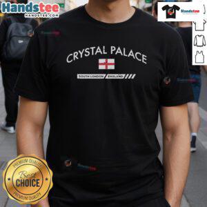 Official Crystal Palace South London England T-Shirt featuring club logo and vibrant colors, perfect for fans.