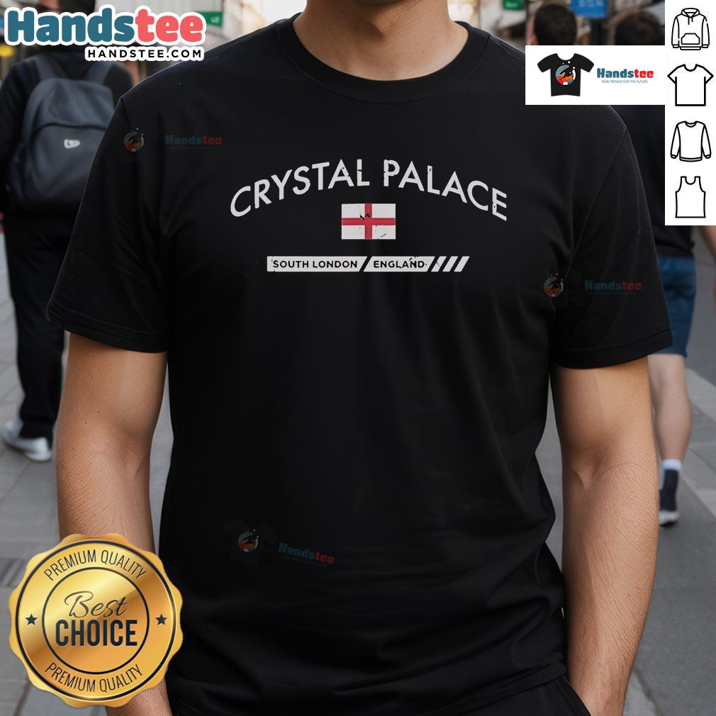 Official Crystal Palace South London England T-Shirt featuring club logo and vibrant colors, perfect for fans.