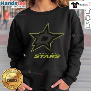 Official Dallas Stars Highlight Reel Sweatshirt showcasing team logo and vibrant design for fans and supporters.