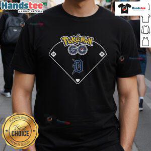 Official Detroit Tigers X Pokemon Go Ballpark T-Shirt featuring vibrant graphics and team colors for fans and collectors.