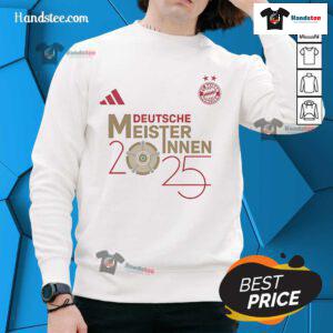 Official Deutsche Meisterinnen 2025 sweatshirt in stylish design, showcasing team pride and championship spirit.