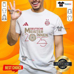 Alt Text: Official Deutsche Meisterinnen 2025 T-Shirt featuring team logo and championship design in vibrant colors.