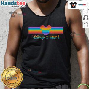 Official Disney Gert Pride Tank Top featuring vibrant colors and a unique design celebrating LGBTQ+ pride.