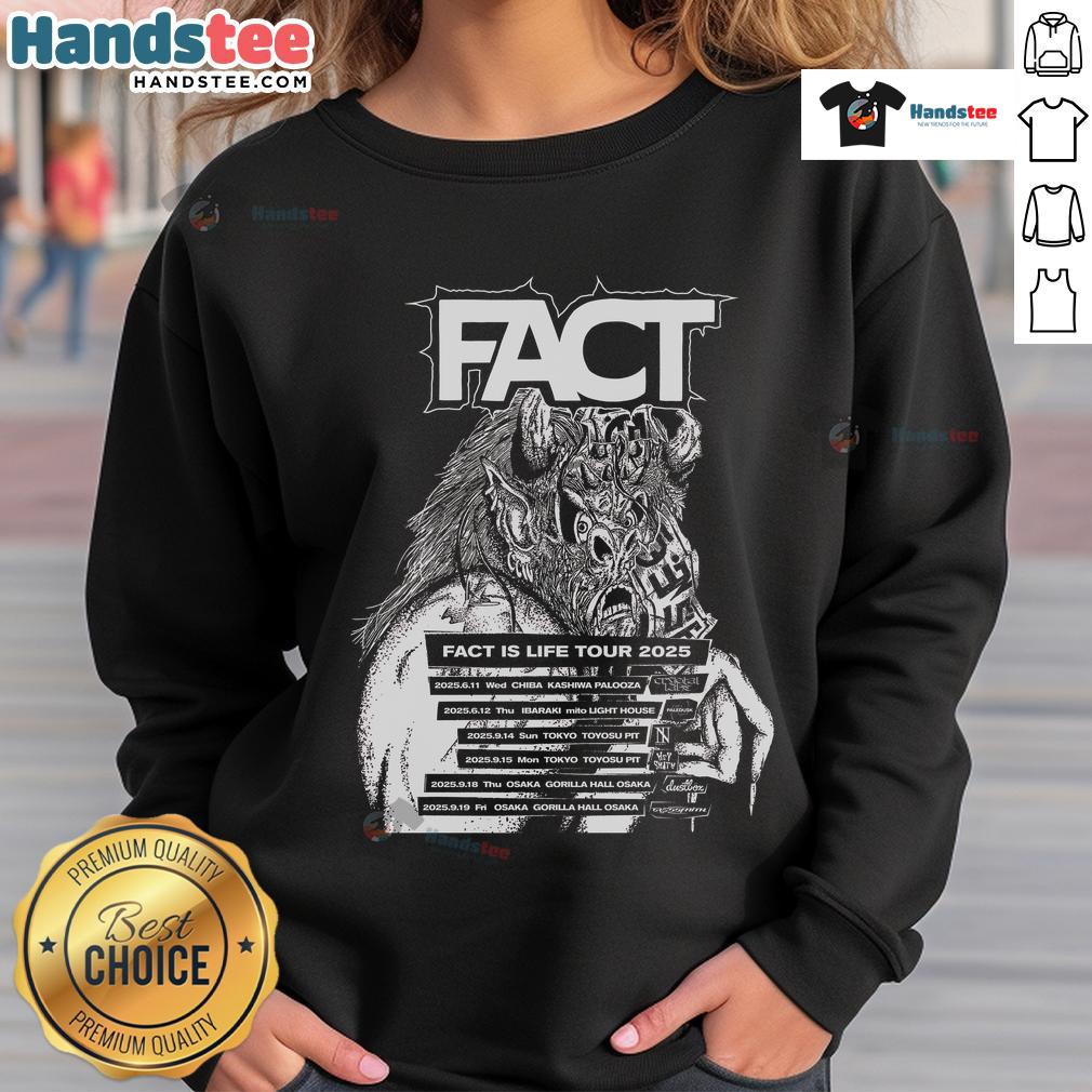 Official Fact Is Life Tour 2025 sweatshirt featuring bold design, perfect for fans and concert-goers.